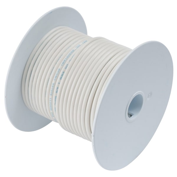 Primary Wire, Marine, 14 AWG, 1C C, White, Vinyl, Stranded, 600V, 250 ft.